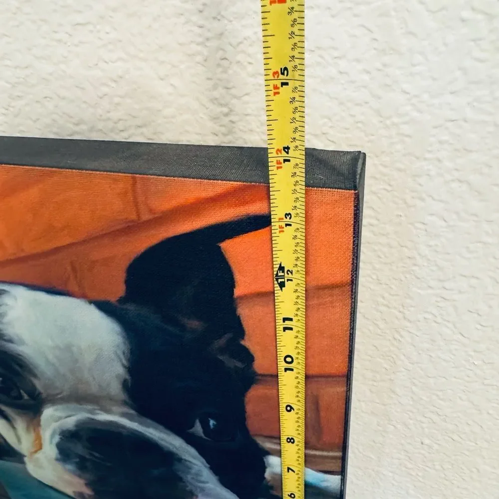 Boston Terrier Dog Portrait Canvas Wall Hanging Art Decor